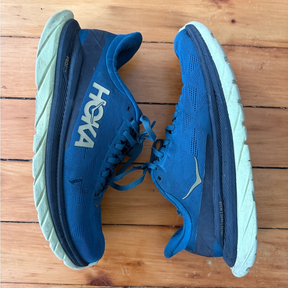 Hoka One One Mach 4 Profly Athletic Running Shoes Blue Green Mens Size 10 D